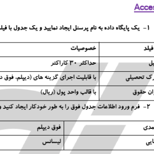 نمونه سوال عملی ICDL سری چهار